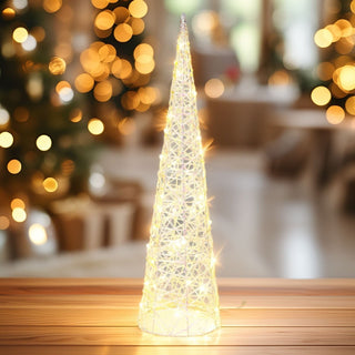 LED Iridescent Cone Light | Light - up Christmas Tree Cone with Timer - 60cm