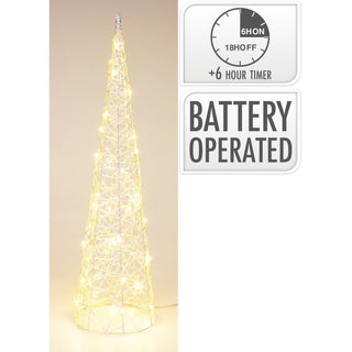 LED Iridescent Cone Light | Light - up Christmas Tree Cone with Timer - 60cm