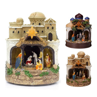 LED Musical Nativity Scene | Light - up Animated Festive Nativity Set Decoration