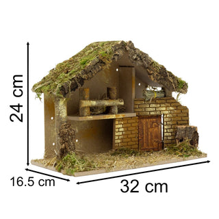 LED Traditional Wooden Nativity Stable with Lights | Christmas Nativity Scene