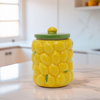 Lemon Kitchen Storage Jar | Ceramic Citrus Fruit Cookie Jar Biscuit Barrel