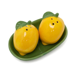 Lemon Salt & Pepper Shakers | Fruit Shaped Salt and Pepper Pots with Tray