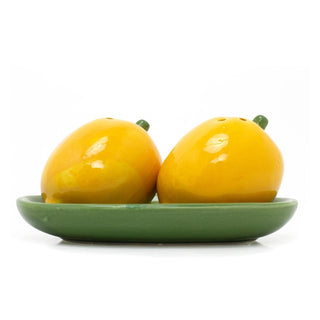Lemon Salt & Pepper Shakers | Fruit Shaped Salt and Pepper Pots with Tray