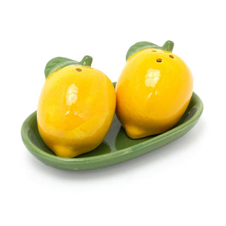 Lemon Salt & Pepper Shakers | Fruit Shaped Salt and Pepper Pots with Tray