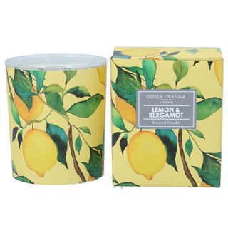Lemon Tree Scented Candle 9cm Lemon & Bergamot Citrus Glass Jar Fragrance Candle