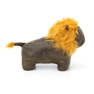 Leo Lion Doorstop | Faux Leather Lion Shaped Safari Door Stop - 27cm