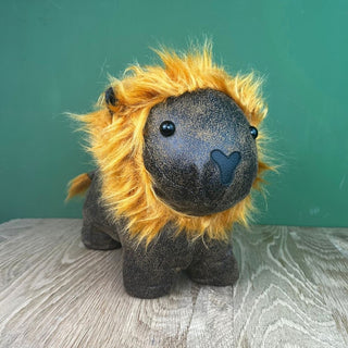 Leo Lion Doorstop | Faux Leather Lion Shaped Safari Door Stop - 27cm