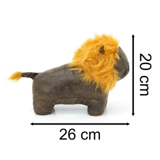Leo Lion Doorstop | Faux Leather Lion Shaped Safari Door Stop - 27cm