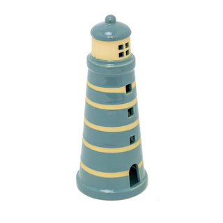 Lighthouse Tealight Holder | Ceramic Nautical Candle Holder Ornament - 19cm