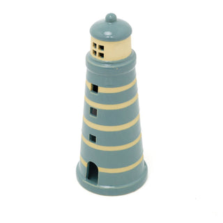 Lighthouse Tealight Holder | Ceramic Nautical Candle Holder Ornament - 19cm
