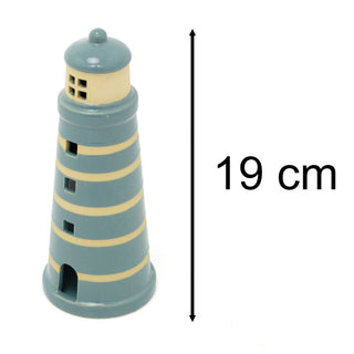 Lighthouse Tealight Holder | Ceramic Nautical Candle Holder Ornament - 19cm