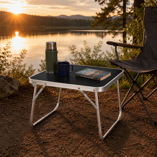 Lightweight Folding Camping Table, 40x30cm Aluminium Portable Outdoor Side Table
