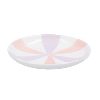Lilac & Pink Sunburst Trinket Dish, 10cm Round Ceramic Bowl Jewellery Dish