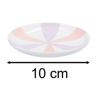Lilac & Pink Sunburst Trinket Dish, 10cm Round Ceramic Bowl Jewellery Dish