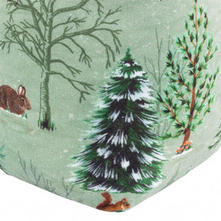 Lodge Wood Velvet Doorstop | Winter Forest Oak Green Door Stop with Handle 18cm