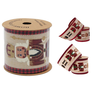 Luxury Nutcracker Wired Christmas Ribbon | Festive Ribbon Gift Wrapping & Craft