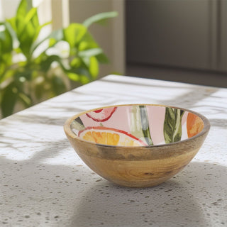 Mango Wood Citrus Serving Bowl | Kitchen Bowl for Snacks, Dips and Desserts