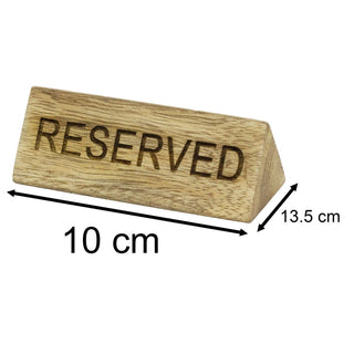 Mango Wood Reserved Table Sign, 10cm Wooden Plaque Reserved Sign for Tables