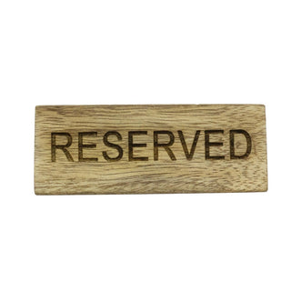 Mango Wood Reserved Table Sign, 10cm Wooden Plaque Reserved Sign for Tables