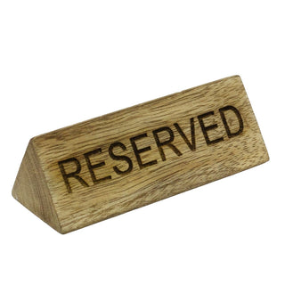 Mango Wood Reserved Table Sign, 10cm Wooden Plaque Reserved Sign for Tables