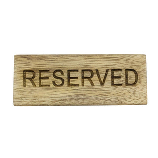 Mango Wood Reserved Table Sign, 10cm Wooden Plaque Reserved Sign for Tables