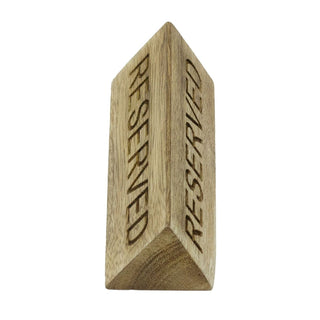 Mango Wood Reserved Table Sign, 10cm Wooden Plaque Reserved Sign for Tables
