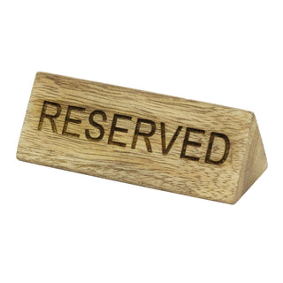 Mango Wood Reserved Table Sign, 10cm Wooden Plaque Reserved Sign for Tables