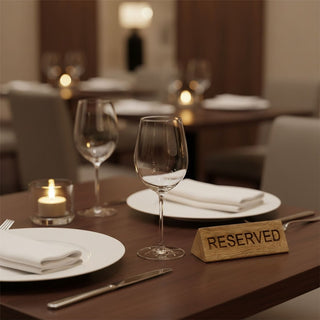 Mango Wood Reserved Table Sign, 10cm Wooden Plaque Reserved Sign for Tables