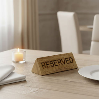 Mango Wood Reserved Table Sign, 10cm Wooden Plaque Reserved Sign for Tables