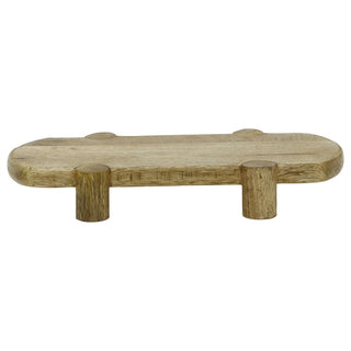 Mango Wood Serving Platter, Natural Raised Cheese Board with Feet 35 x 18 cm