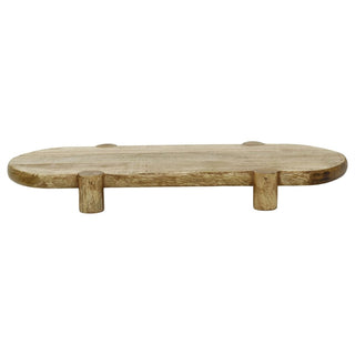 Mango Wood Serving Platter, Natural Raised Cheese Board with Feet 50 x 25 cm