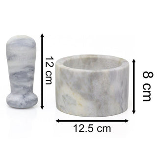 Marble Pestle & Mortar Set | Traditional Natural Stone Pestle And Mortar Grinder