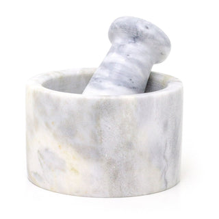 Marble Pestle & Mortar Set | Traditional Natural Stone Pestle And Mortar Grinder