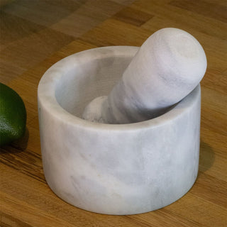 Marble Pestle & Mortar Set | Traditional Natural Stone Pestle And Mortar Grinder