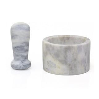 Marble Pestle & Mortar Set | Traditional Natural Stone Pestle And Mortar Grinder