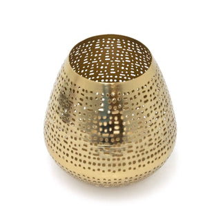 Matt Gold Tealight Candle Holder | Antique Style Metal Candle Lantern - 15cm
