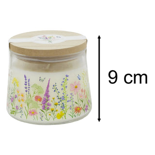 Meadow Spring Scented Candle, 9x10cm 2 Wick Floral Candle in Glass Jar