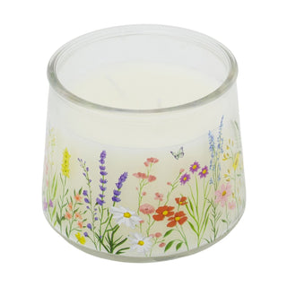 Meadow Spring Scented Candle, 9x10cm 2 Wick Floral Candle in Glass Jar