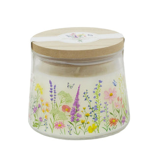 Meadow Spring Scented Candle, 9x10cm 2 Wick Floral Candle in Glass Jar