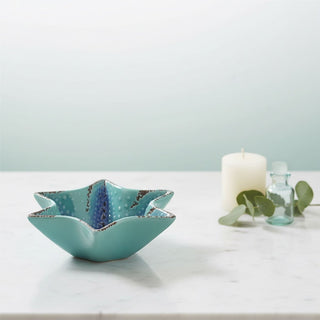 Medium Ceramic Starfish Trinket Bowl, 15cm Nautical Jewellery Dish Coastal Bowl