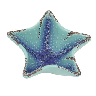 Medium Ceramic Starfish Trinket Bowl, 15cm Nautical Jewellery Dish Coastal Bowl