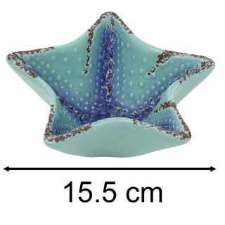 Medium Ceramic Starfish Trinket Bowl, 15cm Nautical Jewellery Dish Coastal Bowl