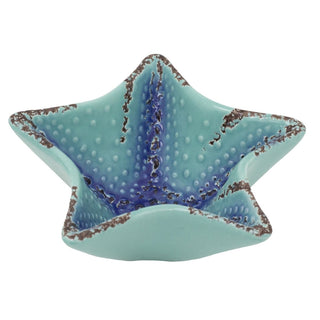 Medium Ceramic Starfish Trinket Bowl, 15cm Nautical Jewellery Dish Coastal Bowl