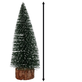 Medium Snowy Green Bottle Brush Christmas Tree | Snow - Flocked Pine Tree - 25cm