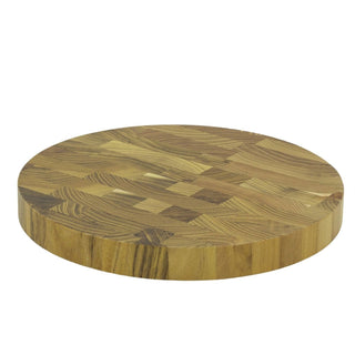 Medium Teak Chopping Board | 25cm Round Wooden Teak End Grain Cutting Board