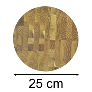 Medium Teak Chopping Board | 25cm Round Wooden Teak End Grain Cutting Board
