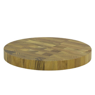 Medium Teak Chopping Board | 25cm Round Wooden Teak End Grain Cutting Board