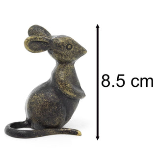 Metal Mouse Ornament | Vintage Bronze Effect Dormouse Statue for Home Decor 9cm