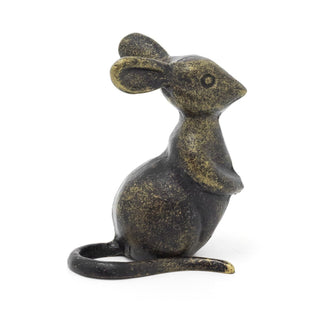 Metal Mouse Ornament | Vintage Bronze Effect Dormouse Statue for Home Decor 9cm