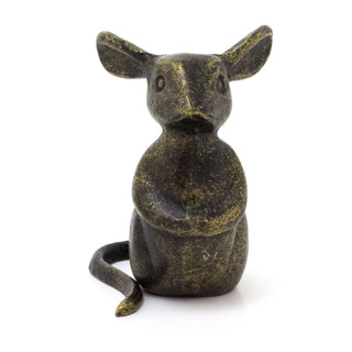 Metal Mouse Ornament | Vintage Bronze Effect Dormouse Statue for Home Decor 9cm